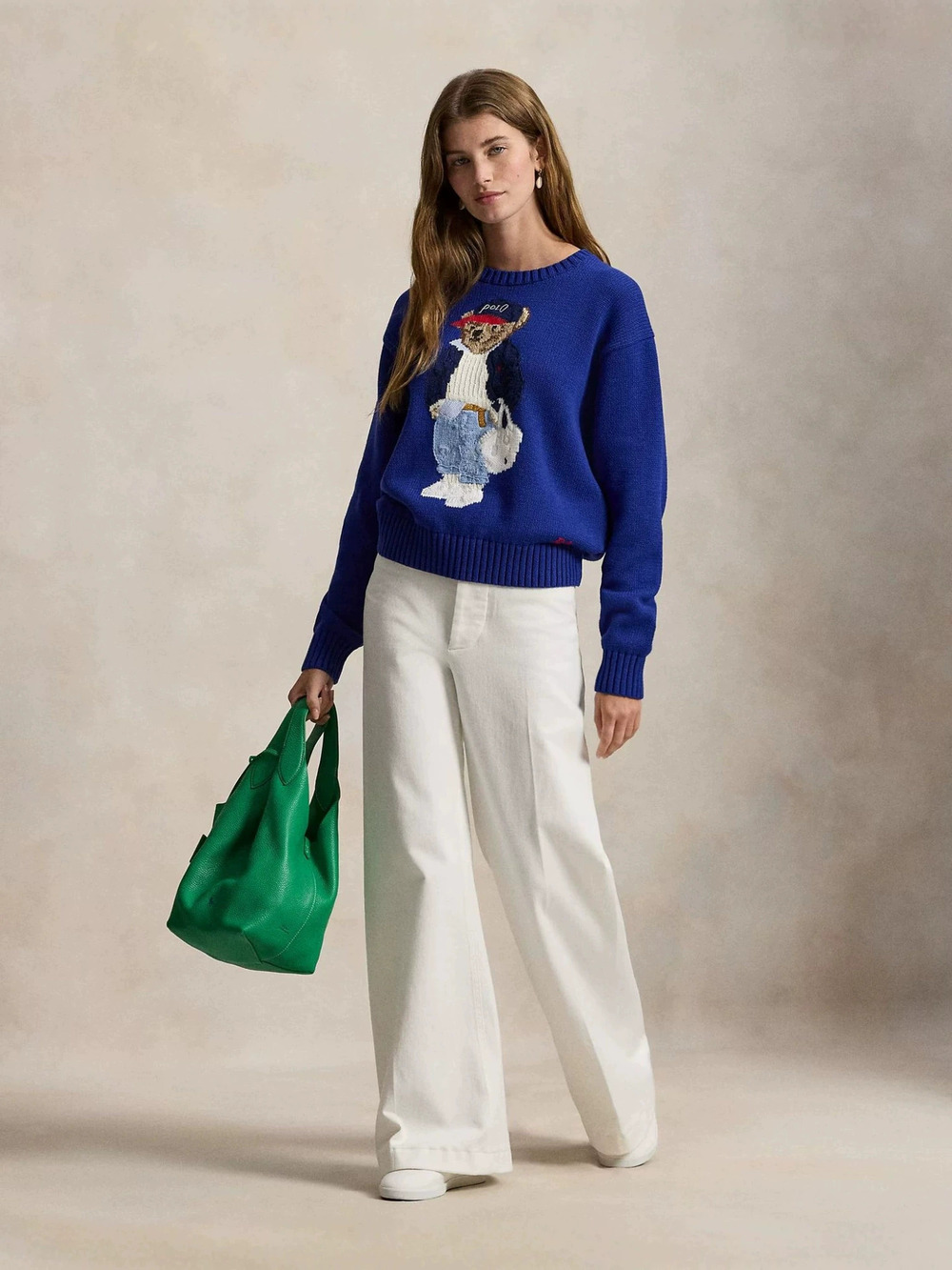 Zara Fall Winter Cartoon Bear Crew Neck Youthful Preppy Heavyweight Sweater